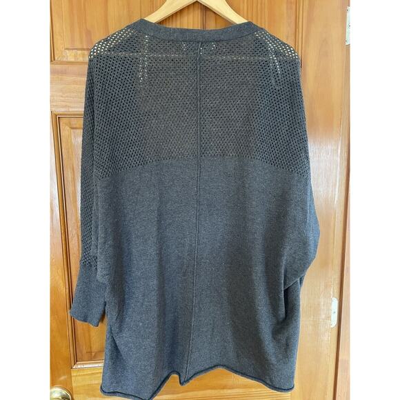 Democracy Womens Cardigan Size M blue long open front buttons on sleeves pockets - Picture 6 of 9